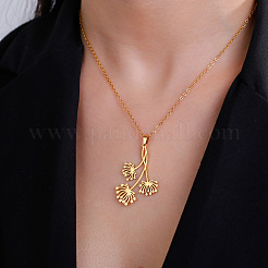 Colliers pendentifs bohèmes en acier inoxydable 304 à triple fleur de pissenlit pour femmes&nbsp;WGDACE5-02