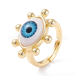 Регулируемые кольца на палец с эмалью из латуни RJEW-M138-25G-D