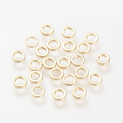 Brass Spacer Beads, Nickel Free, Real 18K Gold Plated, 5x1mm, Hole: 3mm