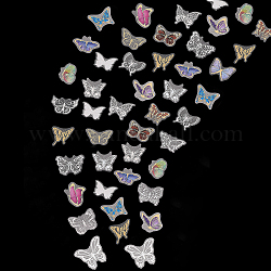 CHGCRAFT 2 Bags 2 Styles Butterfly PET Self Adhesive Laser Stickers Sets, Waterproof Decals for DIY Scrapbooking, Photo Album Decoration, Mixed Color, 38~66x47~69x0.1mm, 1 bag/style