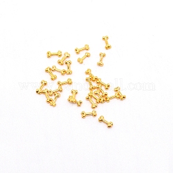 Cabochons de aleación, para relleno de material de resina epoxi de cristal diy, hueso, dorado, 7x3x1.3mm