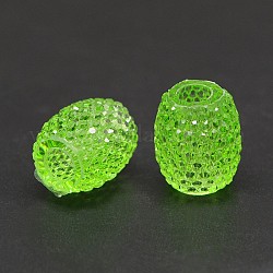 Barrel Resin Beads, Lime Green, 15x12mm, Hole: 5mm