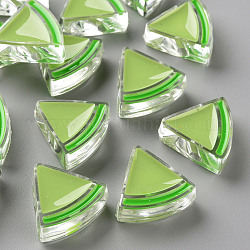 Transparenten Lack Acryl-Perlen, Wassermelone, gelb-grün, 23.5x25.5x9 mm, Bohrung: 3.5 mm