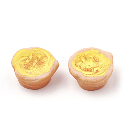 Кабошоны из смолы, яичный тарт, желтые, 16x14.5x7 мм