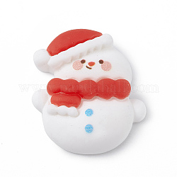 Cabujones de resina opaca con tema navideño, para la fabricación de la joya diy, patrón de muñeco de nieve, 25x22x6mm
