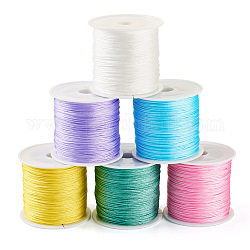 6 рулон, 6 цвета, нейлоновый шнур с китайским узлом, нейлоновый шнур для изготовления украшений, разноцветные, 0.8 мм, 50 ярдов / ролл, 1 рулон / цвет