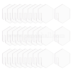 60 Stück individuelle Spiegel-Acryl-Weinglas-Anhänger, Kelchmarker, Hexagon, Transparent, 49x43x1.5 mm, 60 Stück