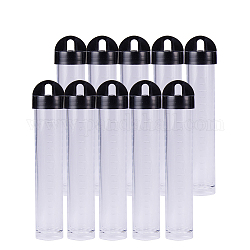 Benecreat 30 Packung 0.85 Unzen durchsichtige Kunststoffrohrperlenbehälter Flüssigkeitsbehälter mit schwarzem Schraubdeckel und zylindrischem Boden, leicht zu stehen und zu platzieren (Durchmesser 0.78