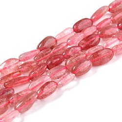 Chapelets de perles aux fraises en quartz naturel, pépites, pierre roulée, 8~13x5.5~7x3.5~5mm, Trou: 0.7mm, Environ 36~42 pcs/chapelet, 16.34 pouce (41.5 cm)