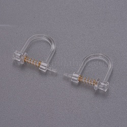 Risultati di orecchini a clip in plastica, con accessori in acciaio inossidabile, oro, 11x13x3.5mm