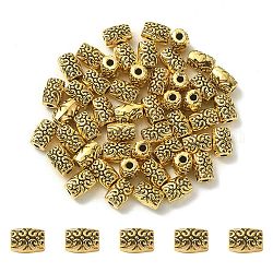 Tibetischer stil legierung perlen, cadmiumfrei und bleifrei, Kolumne, Antik Golden, 7.5x5 mm, Bohrung: 1.5 mm