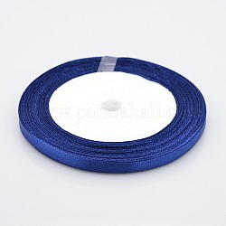 1/4 inch(6mm) Dark Blue Satin Ribbon, 25yards/roll(22.86m/roll)