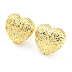 Aretes de corazón de latón chapado en rejilla, sin plomo y el cadmio, real 18k chapado en oro, 18x19mm