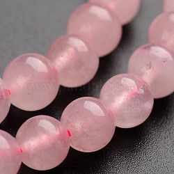 Rose naturelle pierres précieuses de quartz chapelets de perles rondes, 6mm, Trou: 1mm, Environ 65 pcs/chapelet, 14.9 pouce