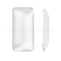 Transparent Rectangle Glass Cabochons,, Clear, 38x19x6.5mm