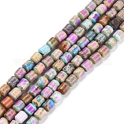 Brins de perles de jaspe impérial naturel, colonne, 7~8x6mm, Trou: 1mm, Environ 49 pcs/chapelet, 14.88''~15.08'' (37.8~38.3 cm)