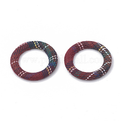 Tela tela cubierta anillos de unión, con fondo de aluminio, anillo, Platino, de color rojo oscuro, 35.5x4.5mm