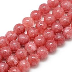 Natur Rhodochrosit Perlen Stränge, Runde, gefärbt, 10x9.5 mm, Bohrung: 1 mm, ca. 38 Stk. / Strang, 14.5 Zoll