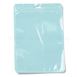 長方形のプラスチック陰陽ジップロックバッグ  再封可能な包装袋  セルフシールバッグ  淡いターコイズ  20x14x0.02cm  片側の厚さ：2.5ミル（0.065mm）