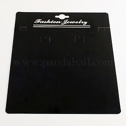 Cartes d'affichage de collier en carton de forme rectangle, noir, 190x140x0.8mm