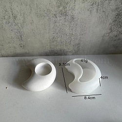 Candle Holder Silicone Molds, For Candle Making, Moon, 9.5x7.4x4cm, Hole: 40mm