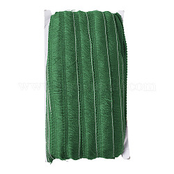Polyesterband, Spitzenbesatz mit Fransen, grün, 7/8~1 Zoll (23~25 mm), ca. 25 m / Karte