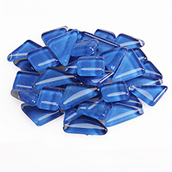 Cabochon in vetro trasparente, tessere di mosaico, per la decorazione domestica o fai da te, triangolo e quadrato, dodger blu, piazza: 12x12x4 mm, triangolo: 13x23x4.8 mm, 640pcs/1000g