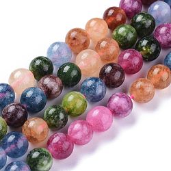 Chapelets de perles de jade blanche naturelle, imitation rubis et saphir, ronde, 8mm, Trou: 1mm, Environ 48 pcs/chapelet, 15.35 pouces (39 cm)