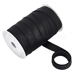 Bordino in nylon satinato, nastro per tubazioni cheongsam, decorazione di abbigliamento, nero, 2.1x0.05cm, circa 50m/rotolo