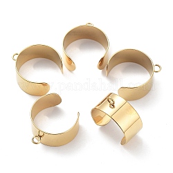 Компоненты кольца пальца манжеты из нержавеющей стали, кольцо петли, золотые, размер США 8 1/2 (18.5 мм), 10 мм, отверстие : 2.4 мм