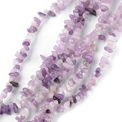 Chapelets de perles en jade lilas naturel, puce, 1.5~4.5x3~13x2.5~8mm, Trou: 0.6mm, 30.94~31.97 pouce (78.6~81.2 cm)