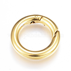 Revestimiento al vacío 201 anillos de puerta de resorte de acero inoxidable, o anillos, anillo, dorado, 20.5x3.5mm, diámetro interior: 13 mm