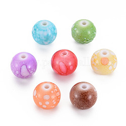 Baking Paint Opaque Acrylic Beads, Round, Mixed Color, 15x14.5mm, Hole: 2.5mm, about 210pcs/500g