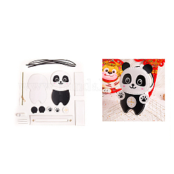 DIY handgefertigte Kits zur Herstellung von Pruse aus gewebtem PVC, Panda, Schwarz, 22x14.5x6 cm