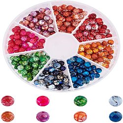 Natürliche Knistern Achat Perlen, gefärbt, facettiert, Runde, Mischfarbe, 6 mm, Bohrung: 1 mm, 288 Stück / Karton