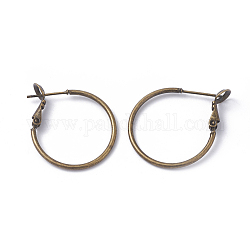 Orecchini a cerchio in ottone, anello, bronzo antico, 24x1.5mm, ago :0.7mm