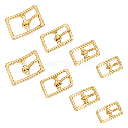 WADORN 8Pcs 4 Style Alloy Adjustable Buckle, Rectangle, for Bag Replacement Accessories, Golden, 2pcs/style