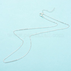 Eisenkette halskette machen, mit Kettenverlängerung & Karabinerverschluss, Silber, 20-1/2 Zoll (52 cm), 0.15 cm