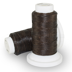 Flachwachs Polyester-Schnur, zum Nähen von Leder, Kaffee, 0.8 mm, ca. 54.68 Yard (50m)/Rolle