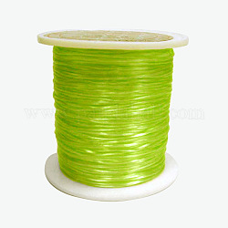 Cuerda de cristal elástica plana, Hilo de cuentas elástico, para hacer la pulsera elástica, teñido, verde claro, 0.8mm, alrededor de 9.84~10.93 yarda (9~10 m) / rollo