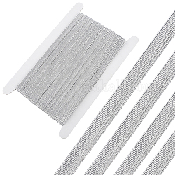 Gorgecraft 24 iarde di cavo/fascia di gomma elastica piatta, accessori per cucire indumenti per tessitura, argento, 10mm