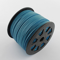 Faux Suede Cord, Faux Suede Lace, with Imitation Leather, Dodger Blue, 3x1mm, 100yards/roll(300 feet/roll)