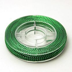 Geflochtener, unelastischer Perlenfaden, metallischer Faden, Stickgarn, grün, 0.6 mm, ca. 10.93 Yard (10m)/Rolle