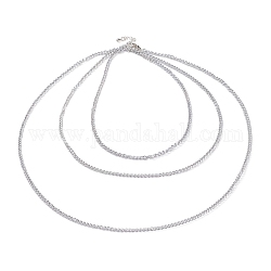 Однослойные ожерелья с витой цепочкой из алюминия, с латунными карабин-лобстерами , серебристый цвет, 3 дюйм (15.3 см)
