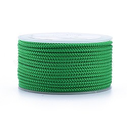 Polyester Braided Cord, Green, 2mm, about 16.4 yards(15m)/roll