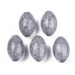 Perles en acrylique transparentes craquelées, ovale, gainsboro, 19.5x13mm, trou: 2 mm, environ 254 pcs / 500 g