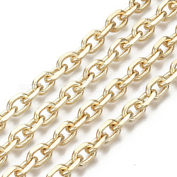 Несвязанные железные кабельные цепи, цепи с алмазной огранкой, с катушкой, золотой свет, 8.8x6.2x1.7 мм, около 32.8 фута (10 м) / рулон