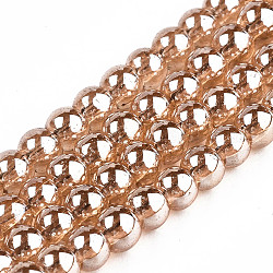 Electroplate Glass Beads Strands, Round, Saddle Brown, 3mm, Hole: 0.5mm, about 295~297pcs/strand, 26.77''(68cm)