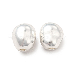 Perles en alliage plaqué durables, Sans cadmium & sans nickel & sans plomb, pomme de terre, couleur d'argent, 7x6mm, Trou: 1.4mm