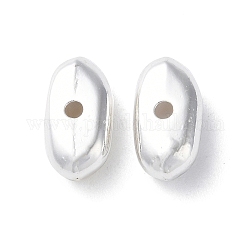 Perline in lega, placcato di lunga durata, ovale, argento, 12.5x6.5x4.5mm, Foro: 1.6 mm